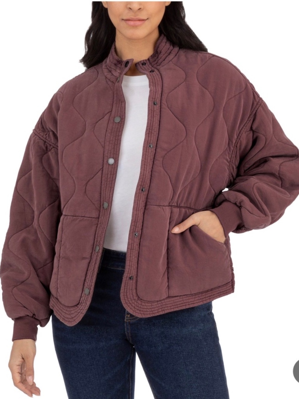 Blank NYC quilted snap jacket